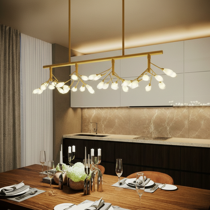 Nature's Glow | Modern Chandelier Light with Organic Design | Elegant Illumination for Dining Room
