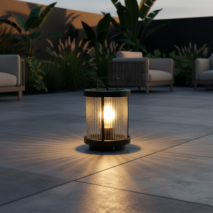 Elegant Outdoor Solar Lanterns with Waterproof Glass Design | Portable Handle for Ambient Garden Lighting