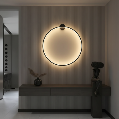 Sculpted Ring Wall Sconce Lighting with Integrated LED Strips | Modern Design for Elegant Ambiance