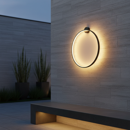 Sculpted Ring Wall Sconce Lighting with Integrated LED Strips | Modern Design for Elegant Ambiance