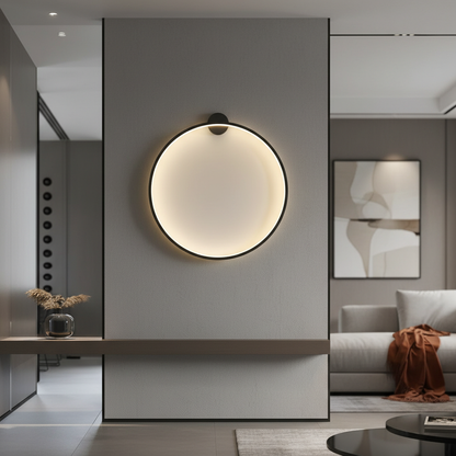 Sculpted Ring Wall Sconce Lighting with Integrated LED Strips | Modern Design for Elegant Ambiance
