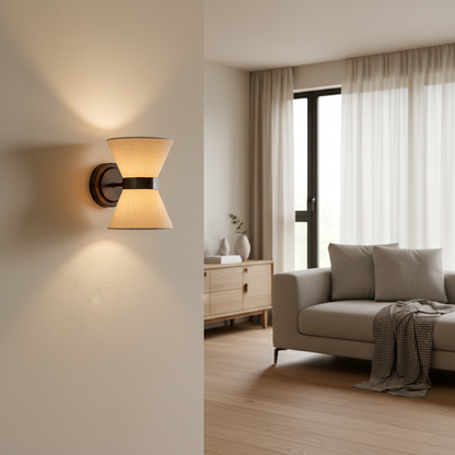 Wabi Sabi Collection | Wall Sconce Light with Asymmetrical Design | Elegant Silk Lighting for Modern Interiors
