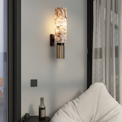 Copper Stone Wall Sconce Lighting with LED Illumination | Modern Design for Cozy Interiors