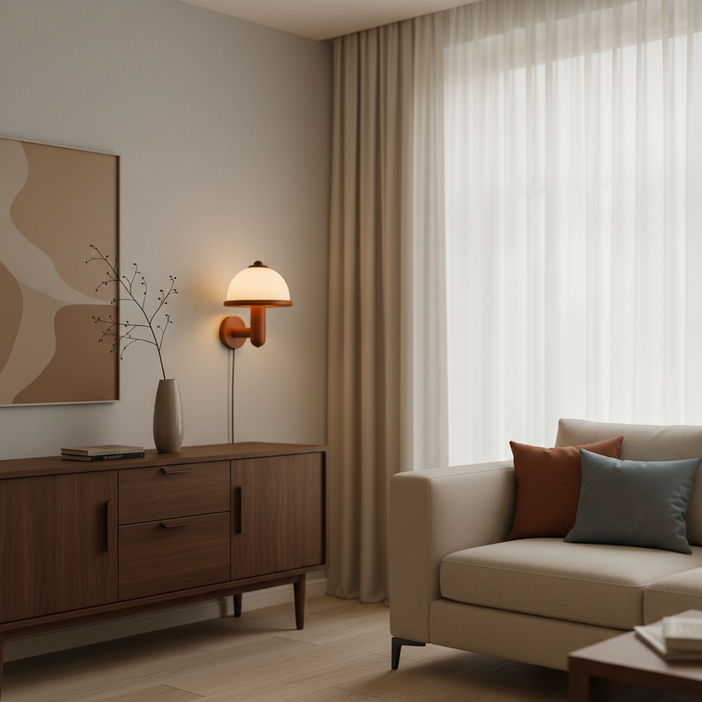 Mushroom Wall Sconce Lighting with Scandinavian Design for Cozy Interiors