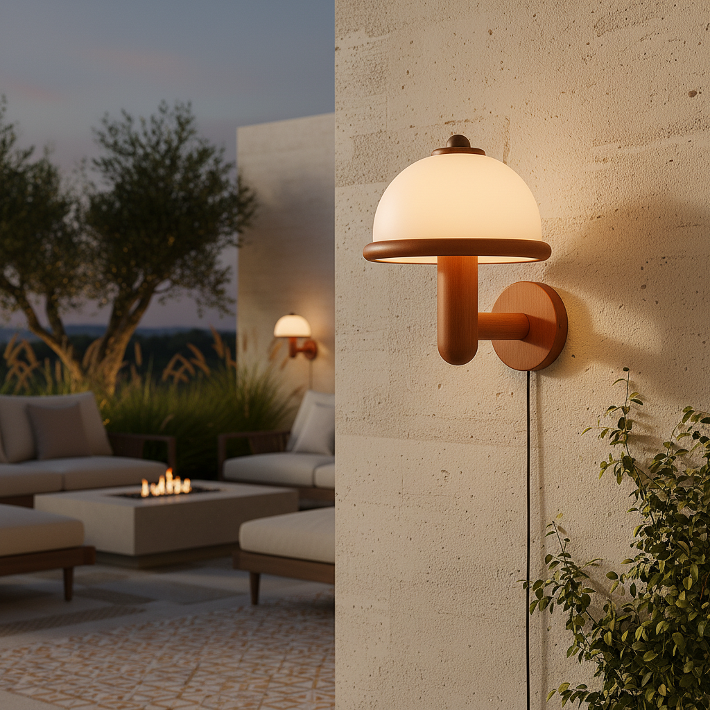Mushroom Wall Sconce Lighting with Scandinavian Design for Cozy Interiors