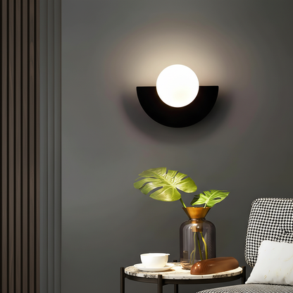 Nordic Wall Sconce Lighting with Semicircular Design & Integrated LED | Minimalist Wall Lamp for Contemporary Spaces