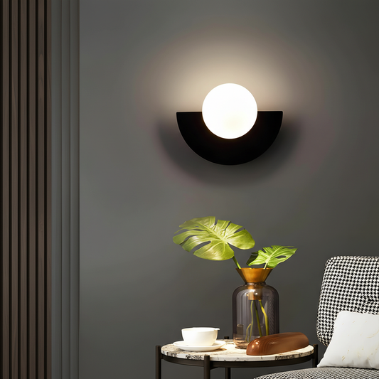 Nordic Wall Sconce Lighting with Semicircular Design & Integrated LED | Minimalist Wall Lamp for Contemporary Spaces