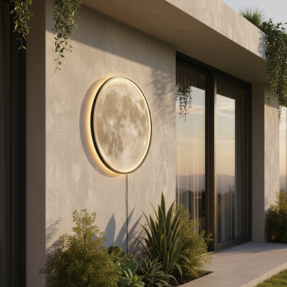 Luminous Moon Wall Lamp | LED Sconce Light with Realistic Design | Cozy Atmosphere for Indoor & Outdoor Spaces