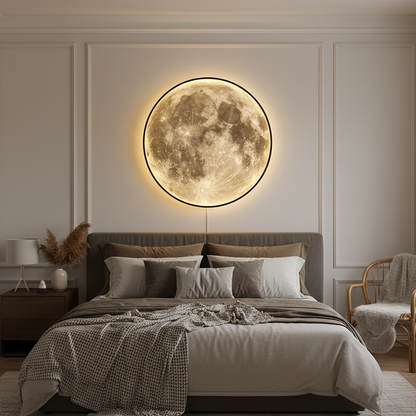 Luminous Moon Wall Lamp | LED Sconce Light with Realistic Design | Cozy Atmosphere for Indoor & Outdoor Spaces