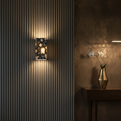 Elegant Wall Sconces | Marble Cube Wall Lamp with Soft LED Glow | Modern Lighting for Home Decor