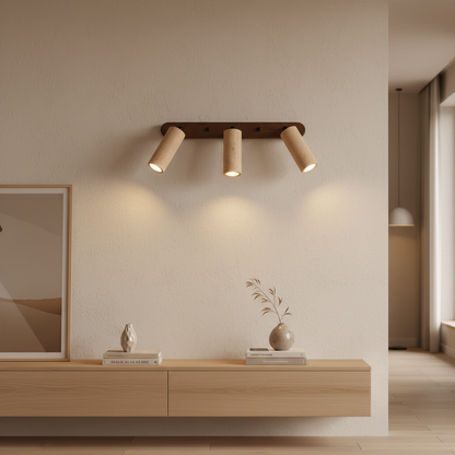 Modern Travertine Wall Sconce Light with Swiveling Head | Energy-Efficient LED for Versatile Home Lighting