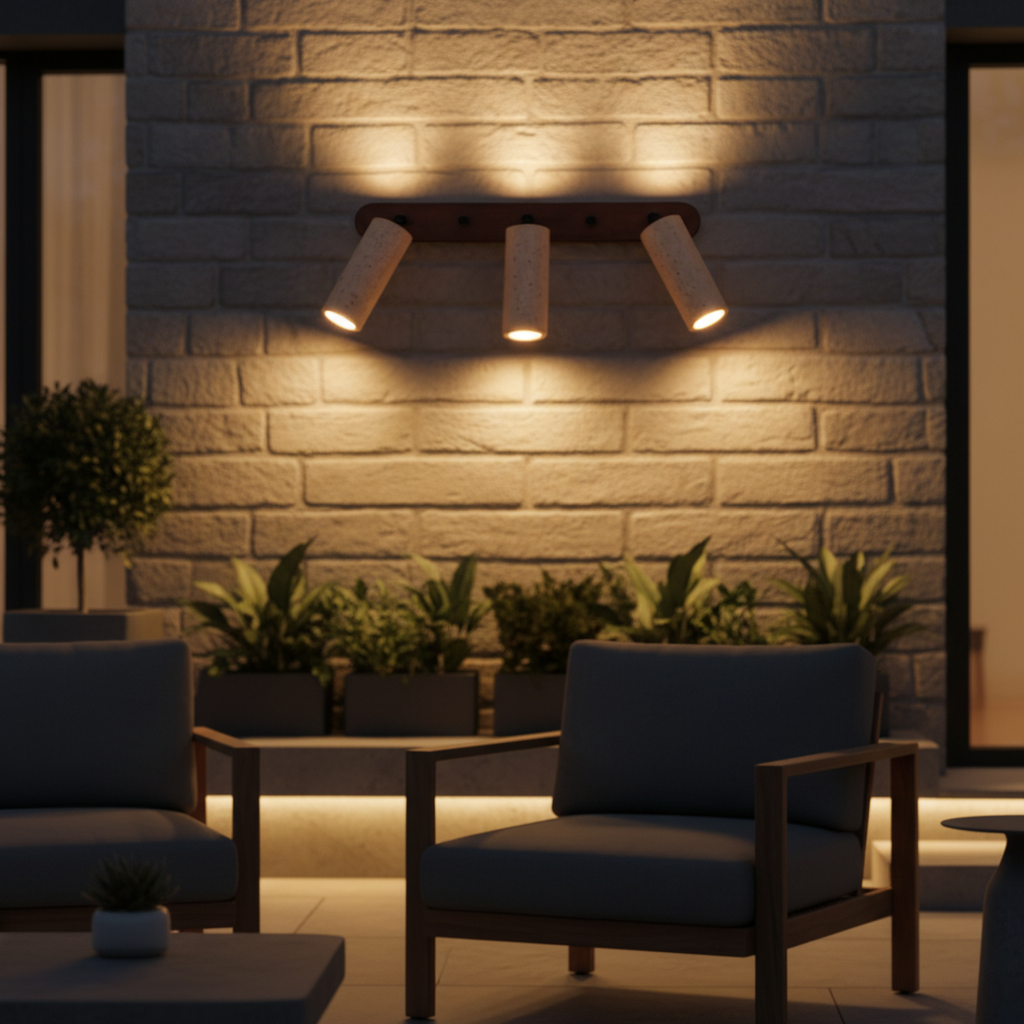 Modern Travertine Wall Sconce Light with Swiveling Head | Energy-Efficient LED for Versatile Home Lighting