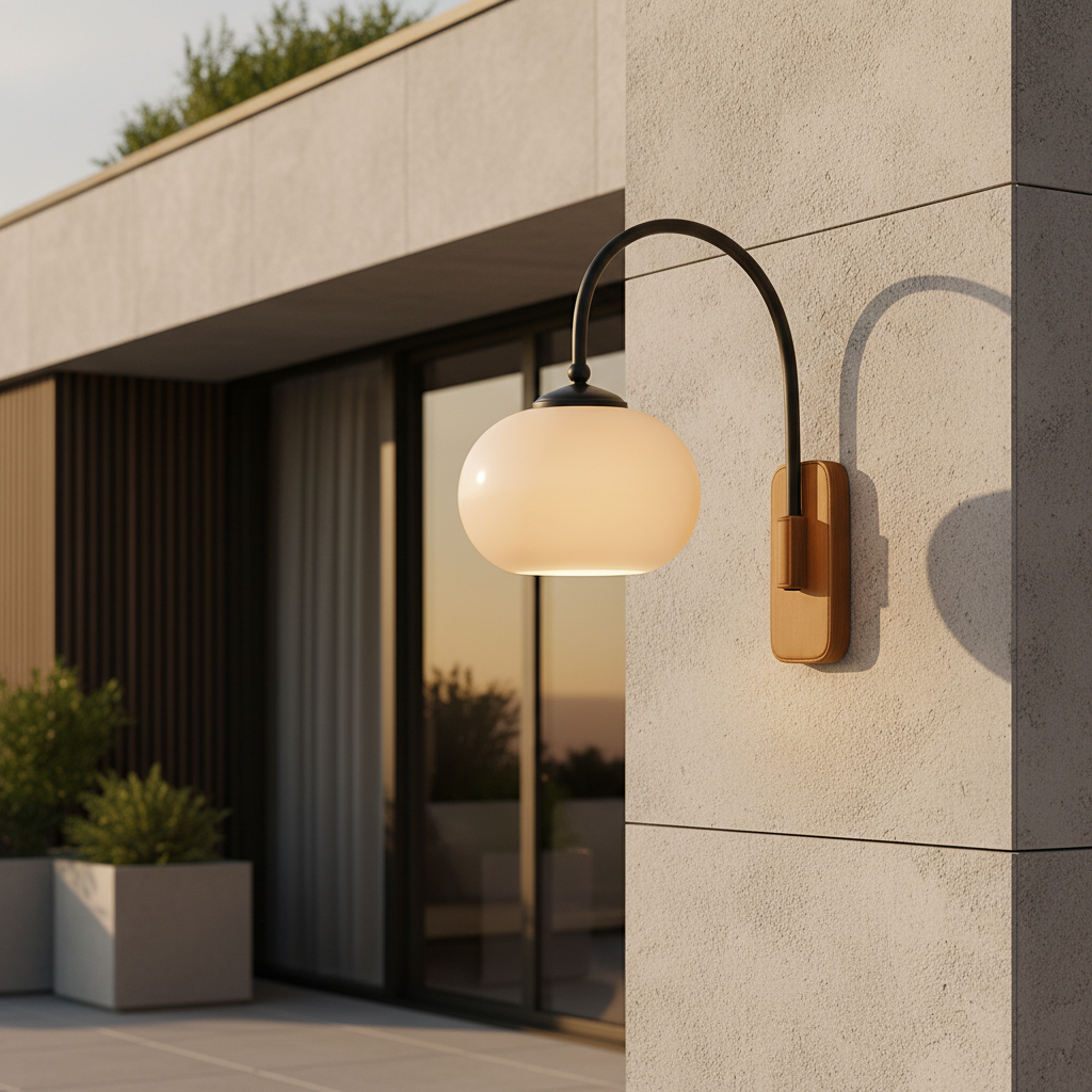 Bauhaus Collection | Adjustable Wall Sconce with Khaki Glass Shade | Modern Design for Cozy Ambiance