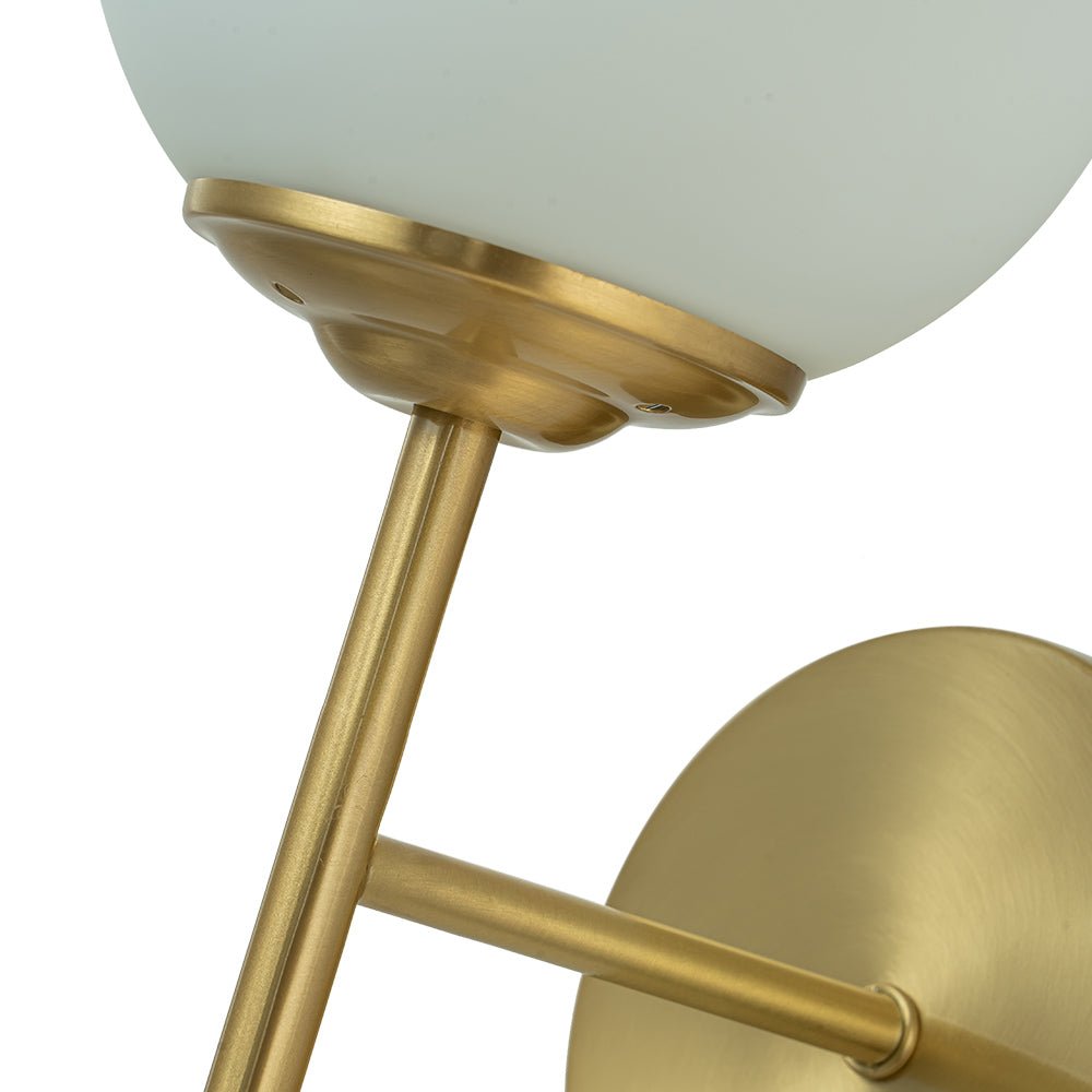 Aether Brass Glass Wall Sconce – Mid-Century Minimalist Design