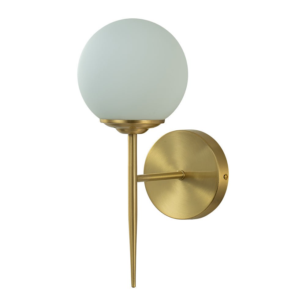 Aether Brass Glass Wall Sconce – Mid-Century Minimalist Design