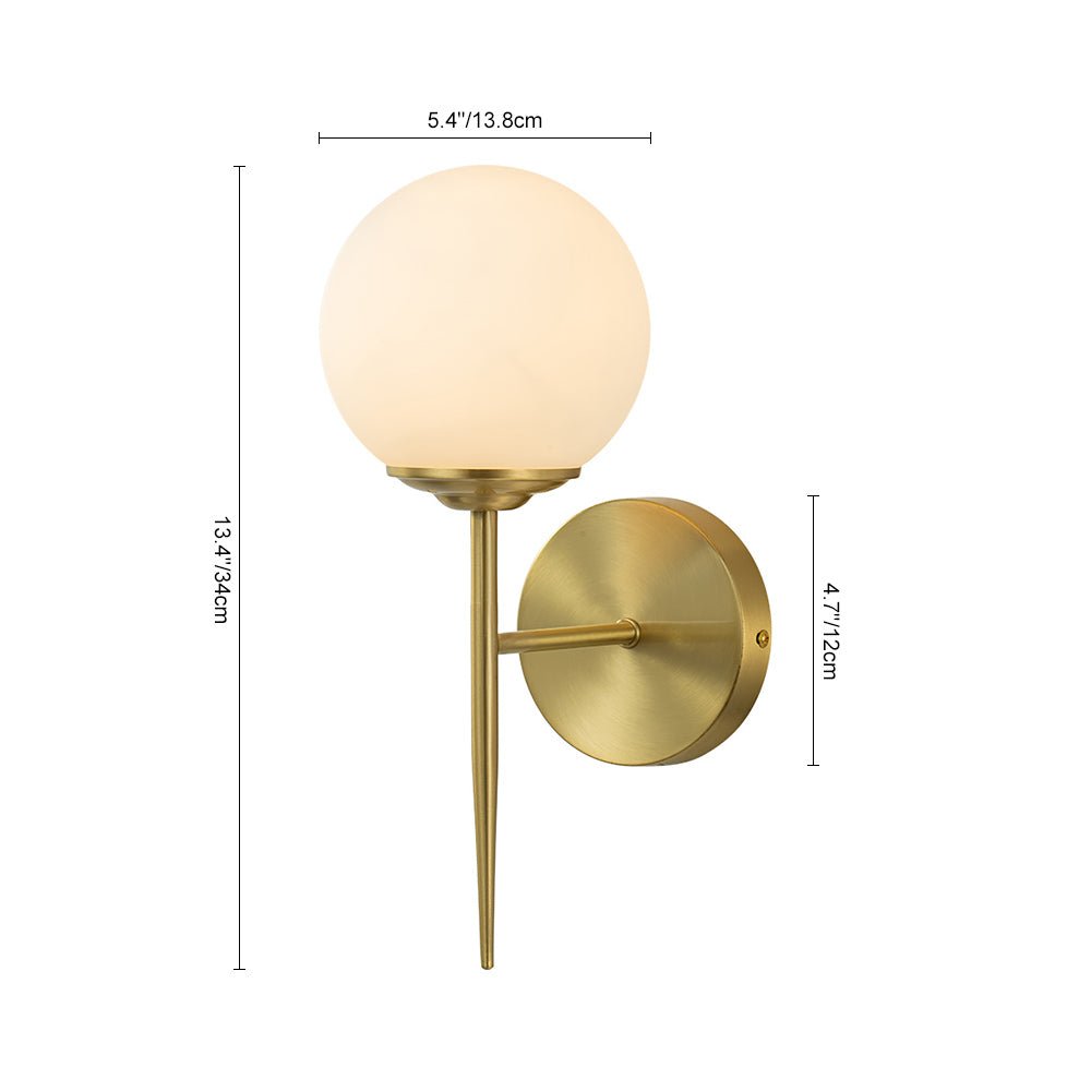 Aether Brass Glass Wall Sconce – Mid-Century Minimalist Design