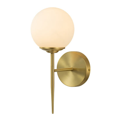 Aether Brass Glass Wall Sconce – Mid-Century Minimalist Design