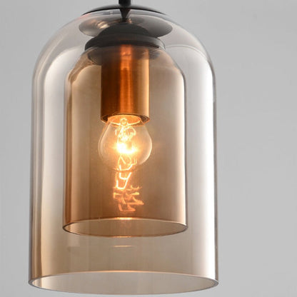 Mid-Century Pendant Lamps with Double Glass