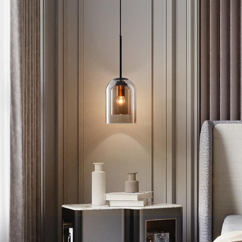 Mid-Century Pendant Lamps with Double Glass