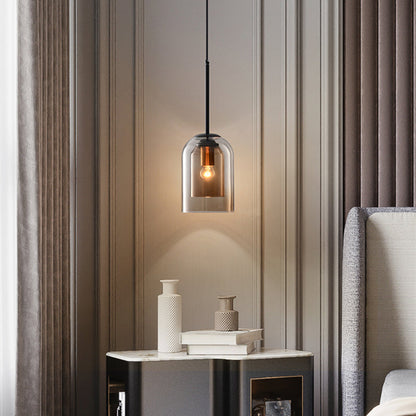 Mid-Century Pendant Lamps with Double Glass