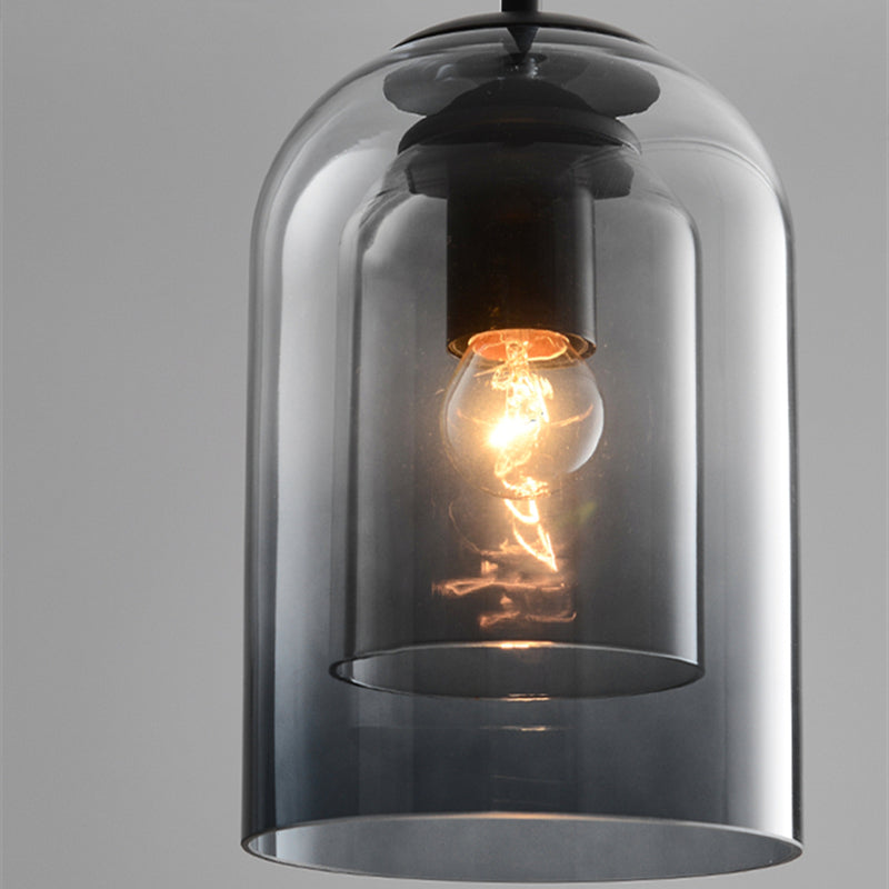 Mid-Century Pendant Lamps with Double Glass