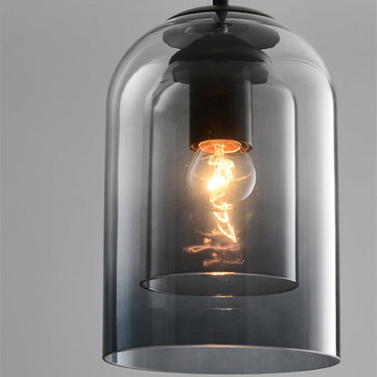 Mid-Century Pendant Lamps with Double Glass