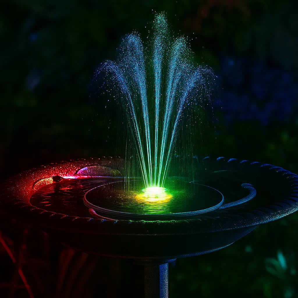 Solar Fountain Pump with LED Lights