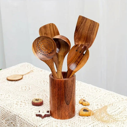 Wooden Utensil Holder