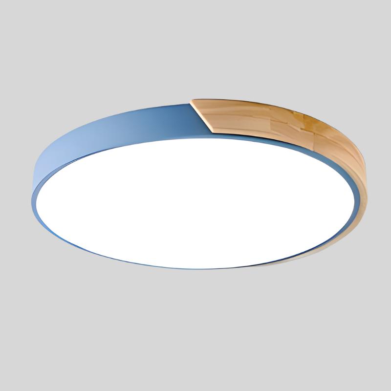 Wooden Circular Ceiling Lamp – Modern Nordic Home Lighting